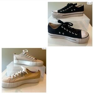 2 pairs Canvas Sneakers - Black & Beige